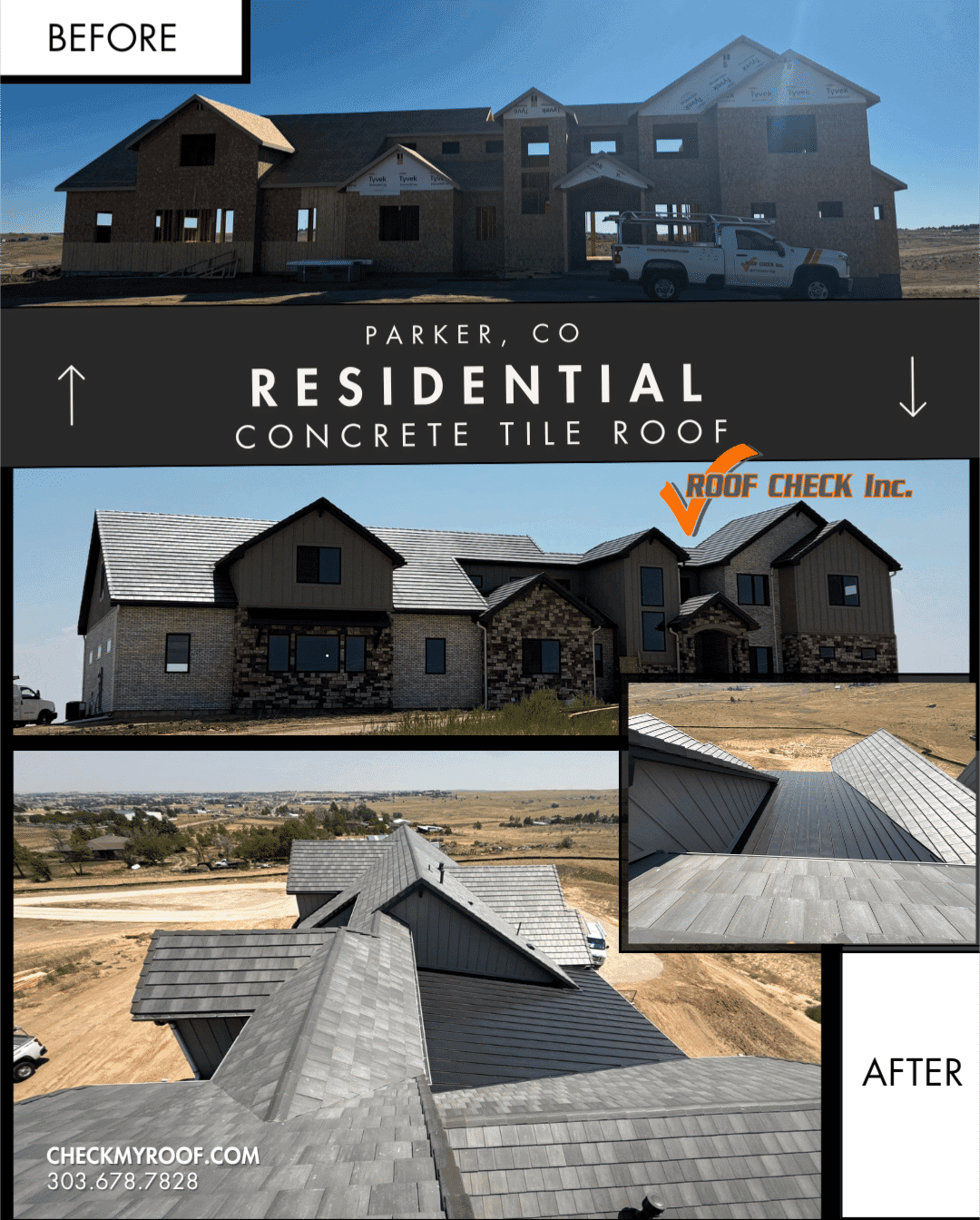 Project Custom Home Concrete Tile Roof in Parker CO image