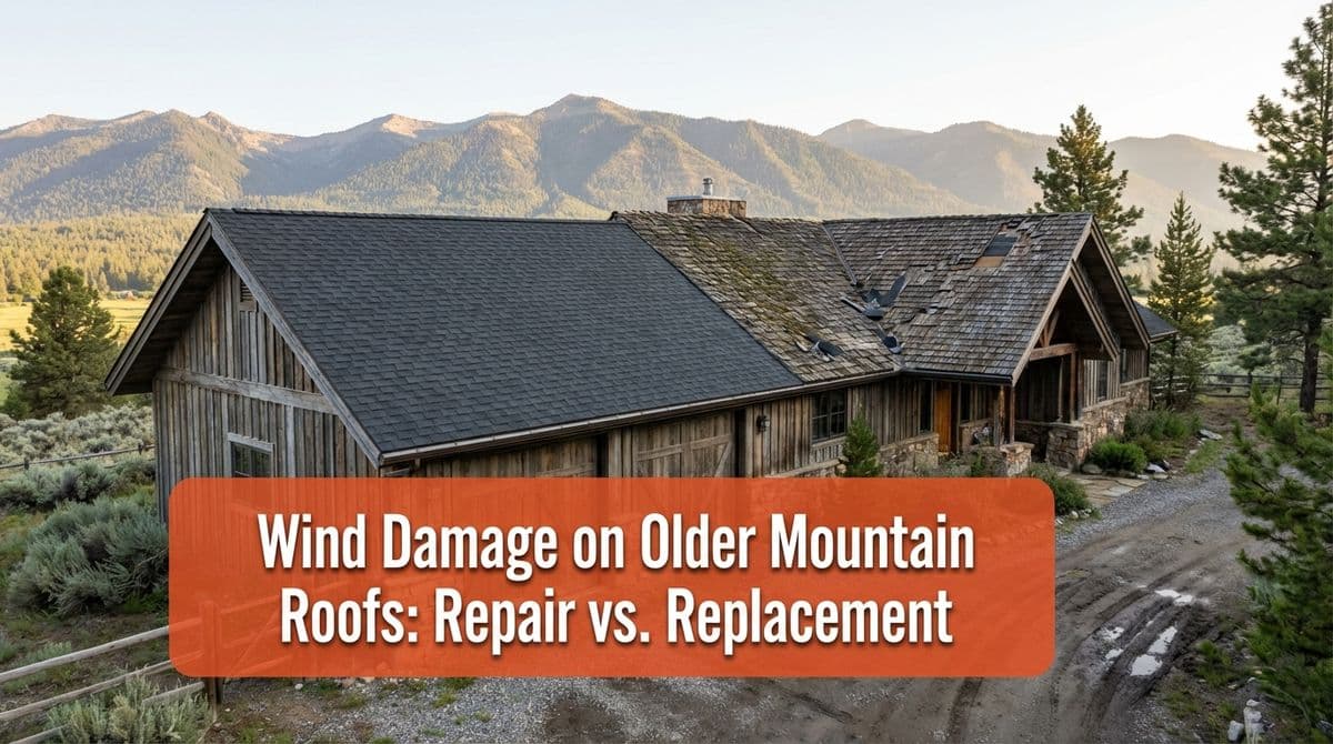 Wind Damage on Older Mountain Roofs: Repair vs. Replacement image
